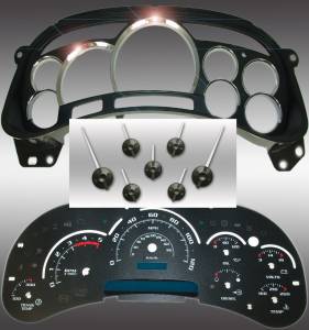 US Speedo Custom Gauge Face; KMH; Yellow; 2003-2005 Chevrolet/GMC Truck & SUV | PLT120054DK3