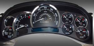 US Speedo Custom Gauge Face; MPH; Black; 2006-2007 Chevrolet/GMC Truck & SUV | PLT120064DLED1