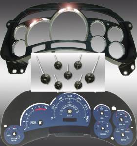 US Speedo Custom Gauge Face; MPH; Blue; 2003-2005 Chevrolet/GMC Truck & SUV | PLK054DLED4