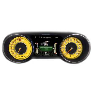 US Speedo Custom Gauge Face; MPH; Yellow; 2018-2022 Jeep Wrangler/Gladiator JL SPORT | WRA18JLSPORT3