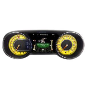 US Speedo Custom Gauge Face; MPH; Yellow; 2018-2022 Jeep Wrangler/Gladiator | WRA18JL3