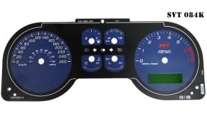 US Speedo Custom Gauge Face; KMH; Blue; 2005-2009 Ford Mustang SVT | SVT084K