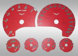 US Speedo Custom Gauge Face; MPH; Red; 2007-2010 Chevrolet Corvette C6 Z06 | C60835