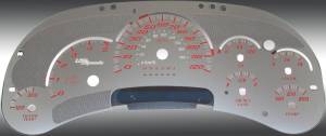 US Speedo Custom Gauge Face; MPH; R-Red; 2006-2007 Chevrolet/GMC Truck & SUV | SSGM13R