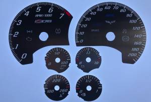 US Speedo Custom Gauge Face; MPH; W-White; 2005-2013 Chevrolet Corvette C6 | SSC606W