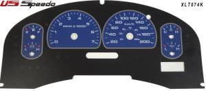 US Speedo Custom Gauge Face; KMH; Blue; 2007-2008 Ford F150 XLT | XLT074K