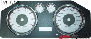 US Speedo Custom Gauge Face; KMH; Silver; 2009-2012 Dodge Ram Gas | RAM1042K