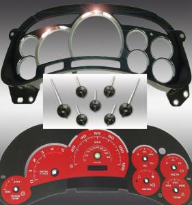 US Speedo Custom Gauge Face; MPH; Red; 2003-2005 Chevrolet/GMC Truck & SUV | PLK054DLED5