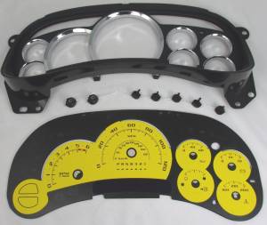 US Speedo Custom Gauge Face; MPH; Yellow; 2006-2007 Chevrolet/GMC Truck & SUV | PLK0633