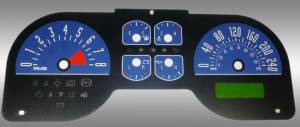 US Speedo Custom Gauge Face; KMH; Blue; 2005-2009 Ford Mustang GT | MUS0864K