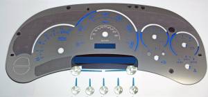 US Speedo Custom Gauge Face; MPH; B-Blue; 2003-2005 Chevrolet/GMC Truck & SUV w/trans temp | SSGM06B