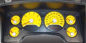 US Speedo Custom Gauge Face; MPH; Yellow; 2006-2022 Dodge Ram Gas | RAM063