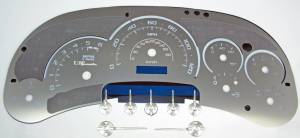 US Speedo Custom Gauge Face; MPH; W-White; 2003-2005 Chevrolet/GMC Truck & SUV | SSGM05W