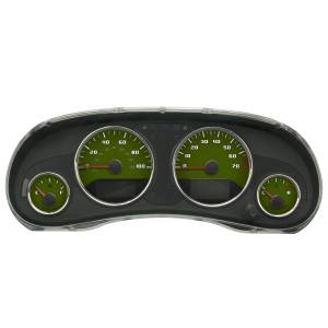 US Speedo Custom Gauge Face; MPH; 13-Mil Green; 2015-2018 Jeep Wrangler | WRA1513