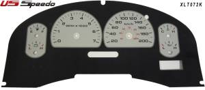 US Speedo Custom Gauge Face; KMH; Silver; 2007-2008 Ford F150 XLT | XLT072K