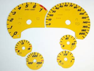 US Speedo Custom Gauge Face; MPH; Yellow; 2005-2013 Chevrolet Corvette C6 | C60633