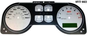 US Speedo Custom Gauge Face; MPH; Silver; 2005-2009 Ford Mustang SVT | SVT082