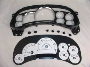 US Speedo Custom Gauge Face; MPH; White; 2006-2007 Chevrolet/GMC Truck & SUV w/trans temp | PLK064LED0