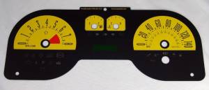 US Speedo Custom Gauge Face; MPH; Yellow; 2005-2009 Ford Mustang GT | MUS0843