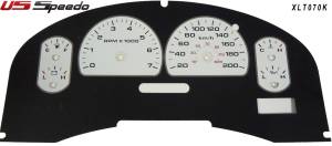 US Speedo Custom Gauge Face; KMH; White; 2007-2008 Ford F150 XLT | XLT070K