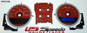 US Speedo Custom Gauge Face; MPH; Red; 2010-2012 Ford Mustang SVT | SVT115