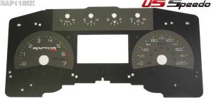 US Speedo Custom Gauge Face; KMH; Silver; 2011-2014 Ford F150 Raptor | RAP1102K