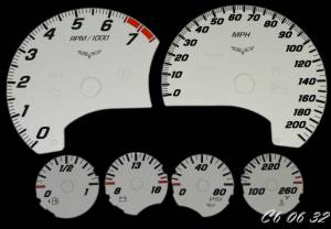 US Speedo Custom Gauge Face; MPH; Silver; 2005-2013 Chevrolet Corvette C6 | C60632