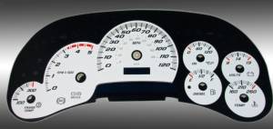 US Speedo Custom Gauge Face; MPH; White; 2003-2005 Chevrolet/GMC Truck & SUV | SS120054D0