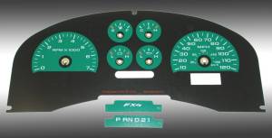 US Speedo Custom Gauge Face; MPH; Green; 2007-2008 Ford F150 FX4 | FX40711