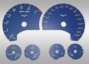 US Speedo Custom Gauge Face; MPH; Blue; 2007-2010 Chevrolet Corvette C6 Z06 | C60834