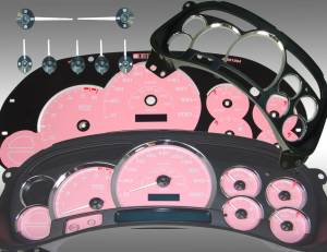 US Speedo Custom Gauge Face; KMH; Pink; 2003-2005 Chevrolet/GMC Truck & SUV | PLT120053K8