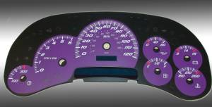 US Speedo Custom Gauge Face; MPH; Purple; 2003-2005 Chevrolet/GMC Truck & SUV w/trans temp | SS1200547