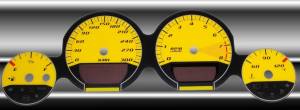 US Speedo Custom Gauge Face; MPH; Yellow; 2005-2009 Dodge Magnum/Charger/Challenger SRT | MAG073