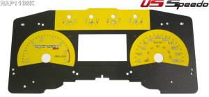 US Speedo Custom Gauge Face; KMH; Yellow; 2011-2014 Ford F150 Raptor | RAP1103K