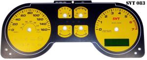 US Speedo Custom Gauge Face; MPH; Yellow; 2005-2009 Ford Mustang SVT | SVT083