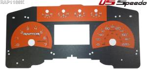 US Speedo Custom Gauge Face; KMH; Orange; 2011-2014 Ford F150 Raptor | RAP1109K