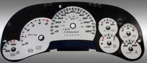 US Speedo Custom Gauge Face; MPH; Silver; 2006-2007 Chevrolet/GMC Truck & SUV | SS120064D2