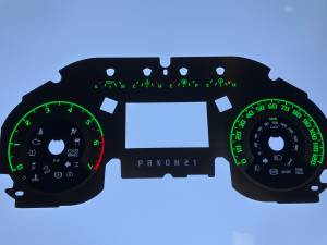 US Speedo Custom Gauge Face; MPH; G-Green; 2015-2019 Ford F150 XLT | SSF154G