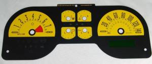 US Speedo Custom Gauge Face; MPH; Yellow; 2005-2009 Ford Mustang GT | MUS0863