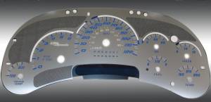 US Speedo Custom Gauge Face; MPH; B-Blue; 2006-2007 Chevrolet/GMC Truck & SUV w/trans temp | SSGM12B