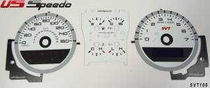 US Speedo Custom Gauge Face; MPH; White; 2010-2012 Ford Mustang SVT | SVT110