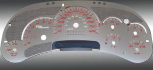 US Speedo Custom Gauge Face; MPH; R-Red; 2006-2007 Chevrolet/GMC Truck & SUV w/trans temp | SSGM12R