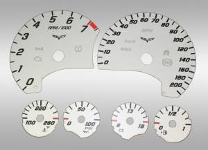 US Speedo Custom Gauge Face; MPH; Silver; 2007-2010 Chevrolet Corvette C6 Z06 | C60832