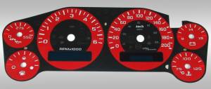 US Speedo Custom Gauge Face; KMH; Red; 2007-2013 Chevrolet/GMC Truck & SUV | 9001200735K