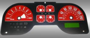 US Speedo Custom Gauge Face; KMH; Red; 2005-2009 Ford Mustang GT | MUS0865K