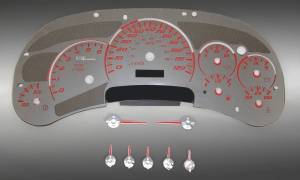 US Speedo Custom Gauge Face; MPH; R-Red; 2003-2005 Chevrolet/GMC Truck & SUV w/trans temp | SSGM02R