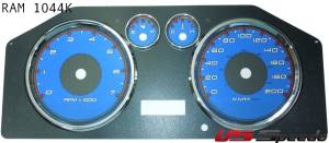 US Speedo Custom Gauge Face; KMH; Blue; 2009-2012 Dodge Ram Gas | RAM1044K