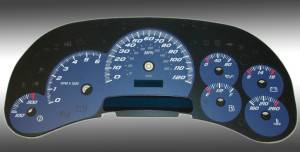 US Speedo Custom Gauge Face; MPH; Blue; 2003-2005 Chevrolet/GMC Truck & SUV w/trans temp | SS1200544