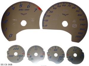 US Speedo Custom Gauge Face; MPH; B-Blue; 2005-2013 Chevrolet Corvette C6 | SSC606B