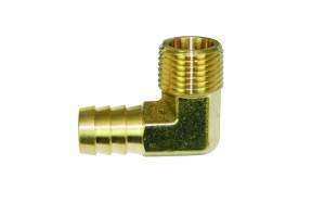 Moroso 90 Degree Fitting - 1/2in NPT to 5/8in Barbed - Brass - Single